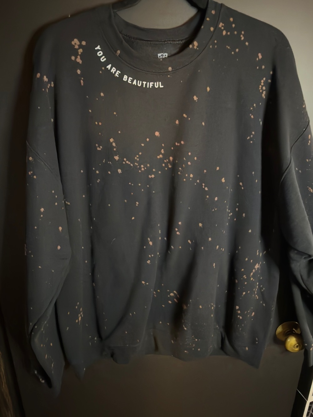 YOU ARE BEAUTIFUL BLEACHED SWEATSHIRT Southern Bliss NWOT